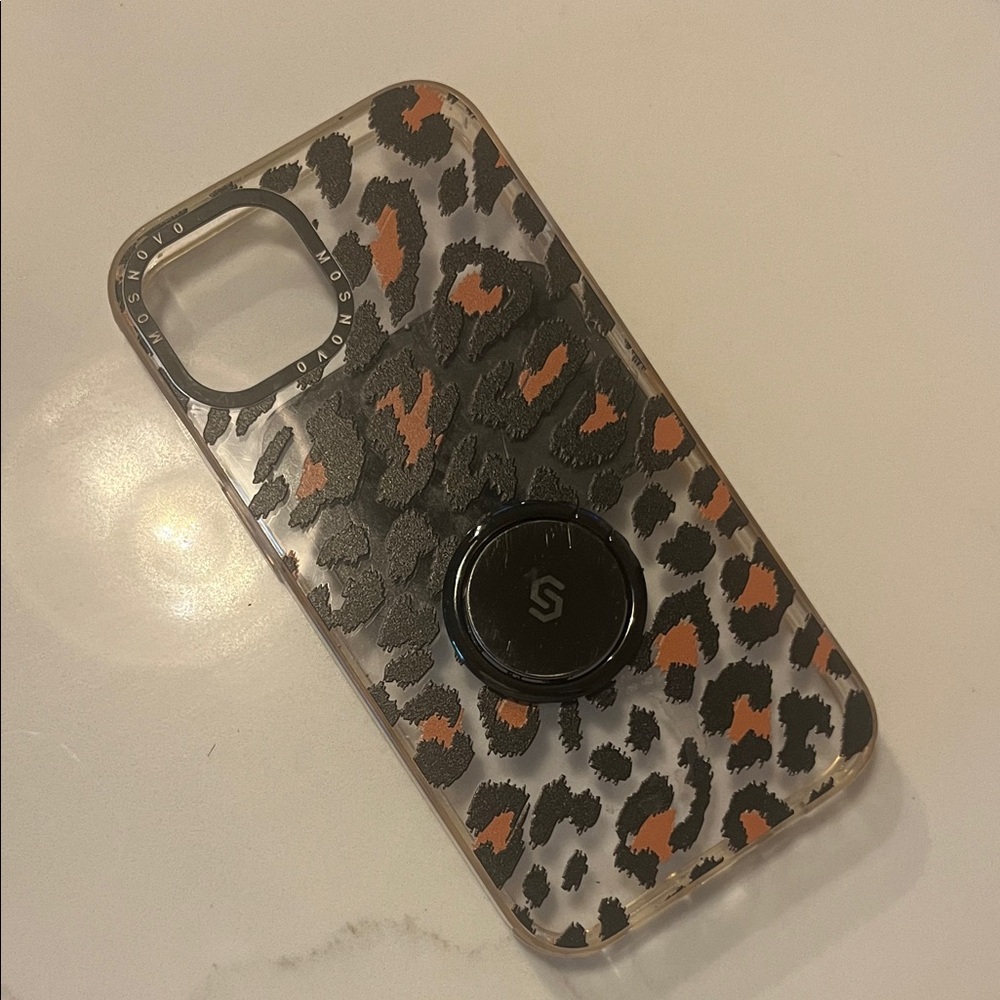 iPhone 13 STRONG Leopard Print Phone Case with Black Grip